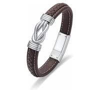 Minicremation Pulsera de urna de cuero trenzado para cenizas, pulsera conmemorativa de cremación de acero inoxidable para perro humano, gato, regalo de recuerdo, 20cm, Acero inoxidable, No es una