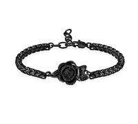 Minicremation Pulsera de urna de flores de rosa para cenizas para mujer, pulsera conmemorativa ajustable, pulsera conmemorativa, soporte para cenizas, cadena de eslabones para mujer, 15-25 cm, Acero