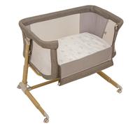 Minicuna colecho metálica con bajera y funda nórdica Deer (lino) de Bimbidreams Bimbi Dreams