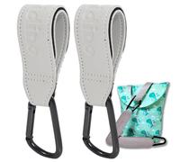 Minidino® Pack 2 Ganchos Carro Bebe + Bolsa Impermeable - Gancho Carro Bebe Multifuncional y Universal - Pañalera Impermeable 24x18 cm - Ganchos Silla Paseo Grises - Set Accesorios Carrito Bebe