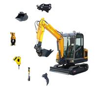 Miniexcavadora versátil - excavadora hidráulica para excavación eficiente y limpieza de zanjas, disponible en modelos 1T - 3.5T, maquinaria de excavación perfecta para trabajo en patio y paisajismo