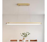 minifair Lámpara de araña Ovalada Lampara LED Regulable Lamparas Circular Iluminación colgante Moderna para Mesa Comedor Con Control Remoto Altura Ajustable para Sala Comedor Cocina Dorado 120cm