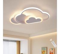 minifair Plafón Creative Cloud Shape regulable con mando a distancia, plafón acrílico empotrado para salón dormitorio pasillo y habitación infantil, 42 * 23cm 25W, blanco