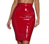 Minifalda para mujer de cintura alta, falda de cuero, línea A, falda cruzada con bolsillos laterales, minifalda de imitación de poliuretano para mujer, falda de piel sintética, para uso diario