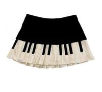 Minifaldas de piano Y2k para mujer, Harajuku, coqueta oscura, estética, grunge, falda corta, blanco y negro., 90