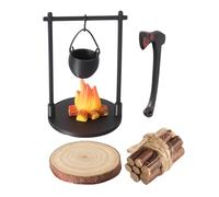 MinifalòFairy Garden - Kit de camping de juguete de 5 x 7,9 cm, minifogón y hoguera, accesorio decorativo para exteriores | minifogón para el hogar, vacaciones al aire libre, reuniones familiares