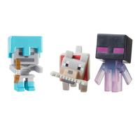 Minifigura de Enderman Wolf teletransportado con hueso y esqueleto con armadura de diamante (paquete de 3)