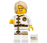 Minifigura de la pel cula LEGO Ninjago: Lloyd con traje de entrenamiento Wu-Cru blanco