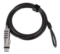 minifinker Latop Lock, 4 Contraseñas Digitales Latop Cable Lock Ecológico Duradero Código Oculto de Alta Seguridad para Notebook