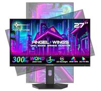 Minifire Monitor para juegos de 27 pulgadas, 300 Hz, QHD 2560 x 1440p, rotación vertical/horizontal, 1 ms, DCI-P3 90%, sRGB130%, sincronización adaptativa, DP1.4 y HDMI 2.1, inclinación ajustable