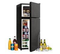 Minifrigorífico 92L con congelador de 28 L y compartimento frigorífico de 64 L, puerta de cristal, iluminación LED, bajo ruido 45 dB, regulación de temperatura, para cocina, oficina, salón, vivienda