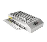 Minihorno eléctrico para barbacoa con potencia de 2,6 kW, temperatura ajustable de 122 a 572 ºF, acero inoxidable 201 y rejilla extraíble, ideal para jardín, camping y balcón, 5-10 personas