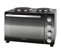 Minihorno ProfiCook con placas de cocción y espiedo giratorio | 32 l | Aire caliente, calor superior, calor inferior | Cocinar + hornear al mismo tiempo | Horno pequeño | PC-KK 1302