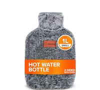 MiniHug - Botella de agua caliente pequeña, con cubierta de Reino Unido súper suave y botella de agua caliente de 1 litro de doble cara para aliviar el dolor