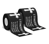 MiniInflat 2 cintas deportivas cristianas de 2 pulgadas x 23 pies, de algodón oxidado, cinta deportiva con versículo bíblico religioso, cinta de muñeca para deportes, tenis, gimnasia, atleta, primeros