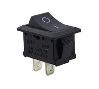 Miniinterruptor basculante 19 x 13 mm, interruptor basculante, interruptor basculante 250 V 6 A 125 V 10 A AC, KCD1 (6 V, 9 V, 12 V, 24 V, 125 V CA/DC), color negro rectangular, 2 pines ON/OFF