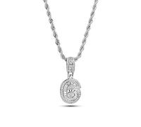 MiniJewelry Collar con colgante de número de la suerte para mujeres y niñas hombres 0 1 2 3 4 5 6 7 8 9 tono plateado claro cúbico Zriconia regalo esposa e hijas hermanas cumpleaños aniversario