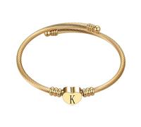 MiniJewelry Pulsera dorada con letra inicial A-Z y corazón para mujer, hija, familia, alfabeto, cumpleaños, Navidad, acero inoxidable, talla única, Acero inoxidable, No es una piedra preciosa