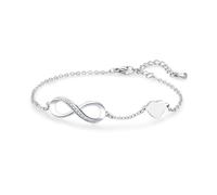 MiniJewelry Pulseras de plata con corazón infinito para Navidad, cumpleaños, regalo para mujeres, tía, hija, madre, nieta, pulseras ajustables de acero inoxidable, talla única, Metal, No es una piedra