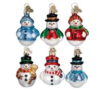 Minijuegos de adornos navide os del Viejo Mundo Adornos de vidrio soplado para rbol de Navidad Mu eco de nieve