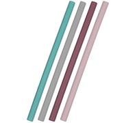 Minikoioi - Set de 4 pajitas de silicona, multicolor, para bebés y niños (6m+)