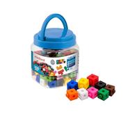 Miniland 100 Piezas Policubos para matemáticas Infantil | Cubos 2 cm | Piezas encajables de plástico, matemáticas y números y conteo, uso en casa y aula, 3-6 años, aprendizaje manipulativo