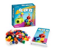 Miniland - Clickies - Juego de Mesa Educativo para Niños +6 Años - Desafíos con Cartas y Policubos - Creatividad, Velocidad y Diversión en Familia