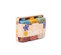 Miniland - Soft Activity Cubes: Cubos Sensoriales de Silicona para Bebés con Texturas, Sonido y Relieves para Juego Multisensorial, Desde los 6 Meses