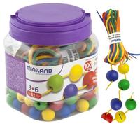 Miniland educational 154214 - bote con bolas ensartables 20 mm, 100 pi