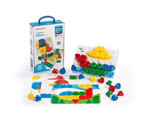 Miniland Educational - Superpegs Mini 32-Primary Colors Pinchos para Pizarra de mosaicos para niños (95083), Color/Modelo Surtido
