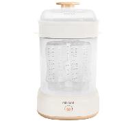 Miniland - Mini Steamy Esterilizador a Vapor, Gran Capacidad para Biberones, Chupetes y Tetinas, Unisex, Apto para Lavavajillas, Automático, Sin Químicos (Beige)