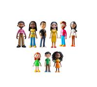 Miniland Familia Diversa - Set de 9 Figuras para Juego Simbólico, Muñecos Inclusivos para Casa de Muñecas, Juguete Educativo sobre Diversidad, Convivencia y Valores, +2 Años