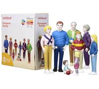 Miniland 27395 - Set de 8 figuras "Familia europea", 12,5 cm