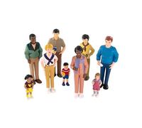 Miniland Familias del Mundo diversas. Set de 9 muñecos Pintados a Mano