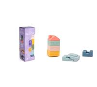 Miniland - Soft Towering Blocks: Juego de Bloques Blanditos para Apilar y Encajar, Estimula la Motricidad y la Creatividad, Desde los 6 Meses
