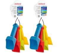 Miniland Juguetes Playa para Bebés, Resistentes para Arena y Nieve, Juegos de Playa y Exterior, Diversión al Aire Libre | Set 4 Palas Harineras (Paquete de 2)