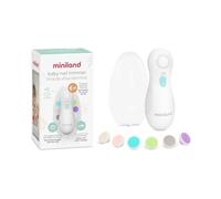 Miniland Lima Uñas Bebe Electrica, Lima Electrica Segura con Autoapagado y Motor Silencioso, Incluye 6 Cabezales y Estuche, Blanco | Baby Nail Traimmer
