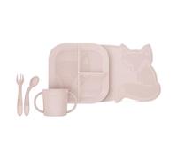 Miniland Meal Set BLW Candy. Vajilla completa para BLW que incluye plato, bol, vaso, cubiertos flexibles y mantel, fabricada en España y diseñada para todos los niños.