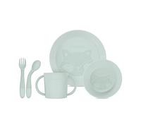 Miniland Meal Set Round Candy. Vajilla redonda que incluye plato, bol, vaso y cubiertos flexibles, fabricada en España con material de alta resistencia y diseñada para todos los niños.