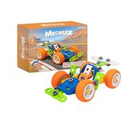 Miniland Mecaflex Coche Fórmula - Juego de Construcción con 58 Piezas Flexibles + 2 Herramientas, Coche de Carreras con Ruedas Funcionales, Juguete Educativo Stem, 4-9 Años