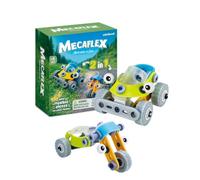 Miniland Mecaflex Moto - Juego de Construcción con 51 Piezas Flexibles + 2 Herramientas, Moto para Montar y Desmontar, Juguete Educativo Stem, 4-9 Años
