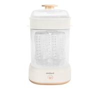 Miniland - Mini Steamy Esterilizador a Vapor, Gran Capacidad para Biberones, Chupetes y Tetinas, Unisex, Apto para Lavavajillas, Automático, Sin Químicos (Beige)