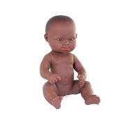 Miniland - Muñeca Bebé Africana con Síndrome de Down de 32 cm, Muñeco Inclusivo Sexuado con Diferentes Rasgos y Diversidad, Muñeca Bebé Artesanal