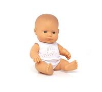Miniland - Muñeca bebé Europea Niña de Vinilo Suave de 21cm con rasgos étnicos y sexuado para el Aprendizaje de la Diversidad con Suave y Agradable Perfume. Presentado en Caja de Regalo.