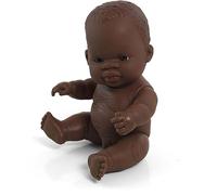 Miniland - Muñeco bebé Africano Niño de Vinilo Suave de 21cm con rasgos étnicos y sexuado para el Aprendizaje de la Diversidad con Suave y Agradable Perfume. Colección de Diferentes etnias y sexos.