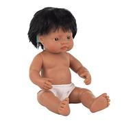 Miniland Muñeco bebé latinoamericano niño con implante coclear de 38cm en Bolsa Dolls