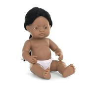 Miniland: Muñeco bebé Nativo Americano niño de 38cm Fabricado en España de Forma Artesanal en Vinilo Suave Dolls.