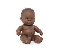 Miniland Muñeco Bebé Piel Oscura 21 cm para Imaginar y Aprender