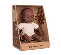 Miniland Dolls 31364: Muñeco Africano de 32cm con Cuerpo blandito. Presentado Caja de Regalo.
