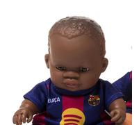 Miniland - Muñeco FC Barcelona 21 cm con Equipación Oficial Blaugrana, Muñeco Barça Fútbol Articulado y Coleccionable, Licencia Oficial (Africana)